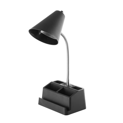Mainstays 15 in LED Usb Port Matte Gooseneck Desk Lamps Contemporary with Black Shades
